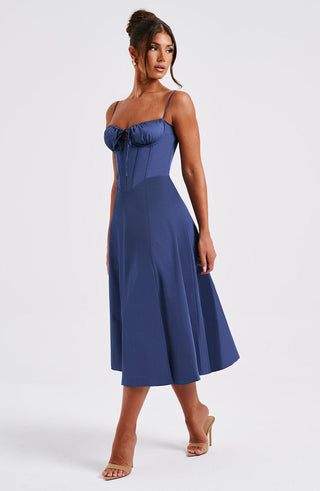 Deanna Midi Dress - Navy - glavon