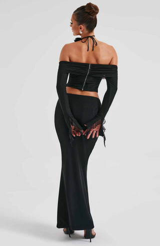 Deema Maxi Skirt - Black - glavon