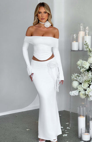Deema Maxi Skirt - Ivory - glavon