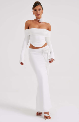 Deema Maxi Skirt - Ivory - glavon