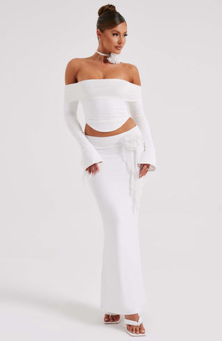 Deema Maxi Skirt - Ivory - glavon