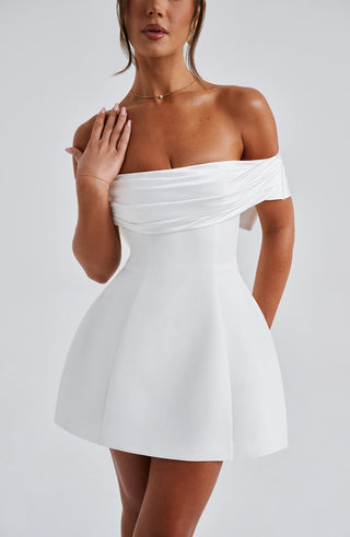 Delta Mini Dress - Ivory - glavon