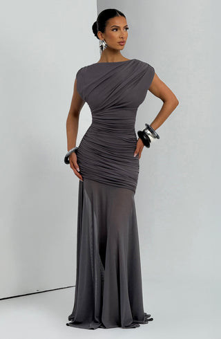 Demelza Maxi Dress - Charcoal - glavon