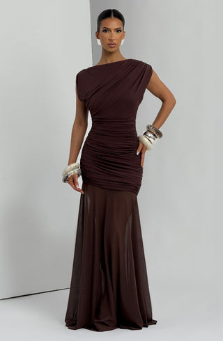 Demelza Maxi Dress - Plum Brown - glavon