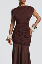 Demelza Maxi Dress - Plum Brown - Napalia