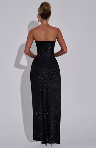 Dhalia Maxi Dress - Black Sparkle - glavon