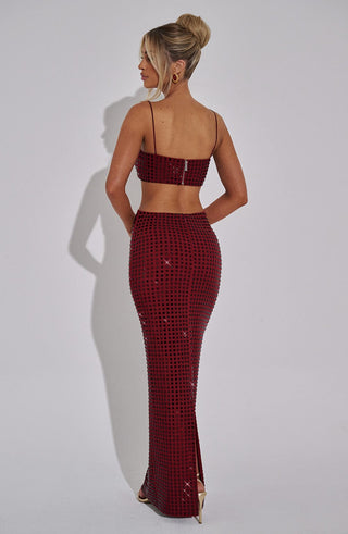 Dimity Maxi Skirt - Wine - glavon