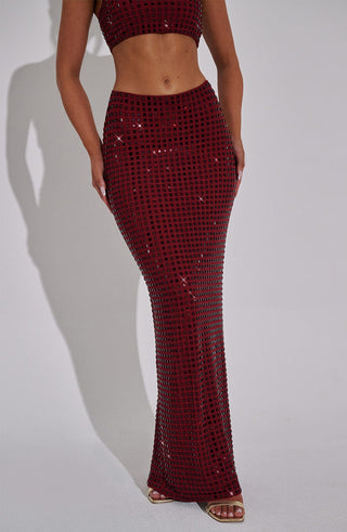 Dimity Maxi Skirt - Wine - glavon