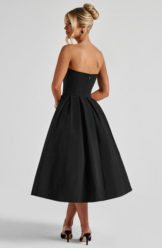 Edith Midi Dress - Black - glavon