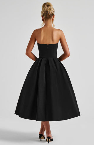 Edith Midi Dress - Black - glavon