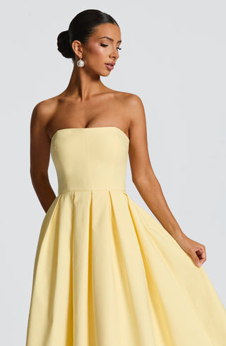 Edith Midi Dress - Lemon - glavon