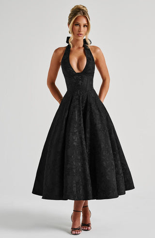 Effie Midi Dress - Black - glavon