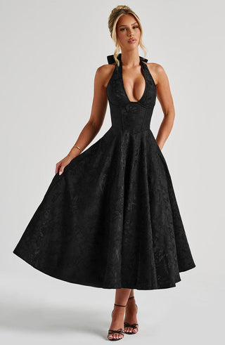 Effie Midi Dress - Black - glavon