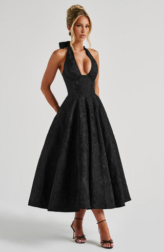 Effie Midi Dress - Black - glavon