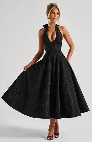 Effie Midi Dress - Black - glavon