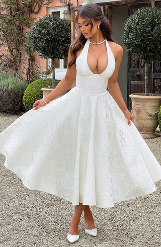 Effie Midi Dress - Ivory - glavon