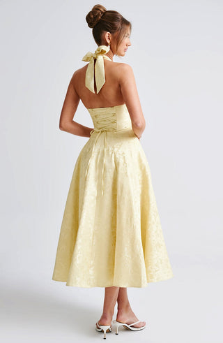 Effie Midi Dress - Lemon - glavon