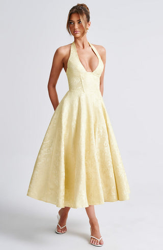 Effie Midi Dress - Lemon - glavon