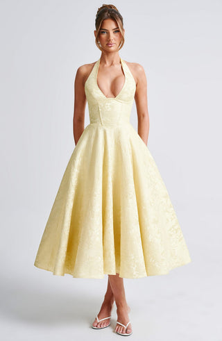 Effie Midi Dress - Lemon - glavon