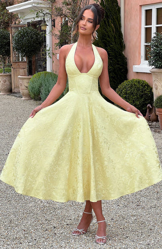 Effie Midi Dress - Lemon - glavon