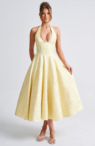 Effie Midi Dress - Lemon - glavon
