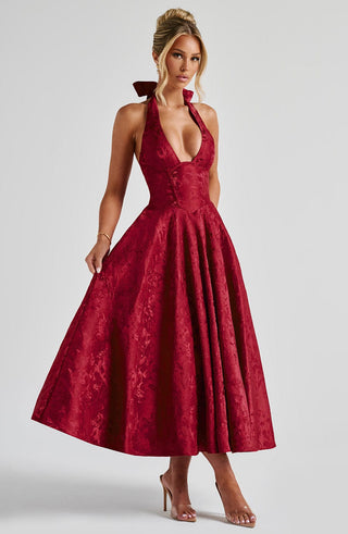 Effie Midi Dress - Red - glavon