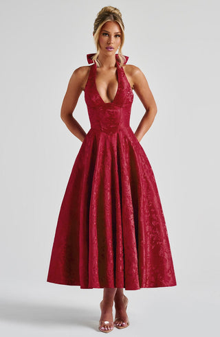 Effie Midi Dress - Red - glavon