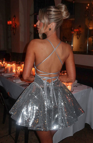 Electra Mini Dress - Silver - glavon