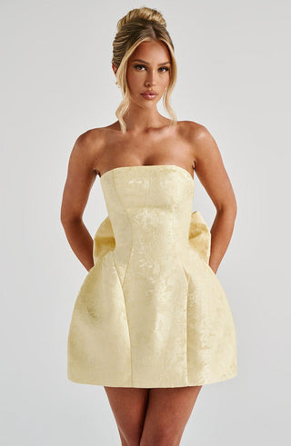 Elenora Mini Dress - Lemon - glavon