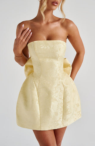 Elenora Mini Dress - Lemon - glavon