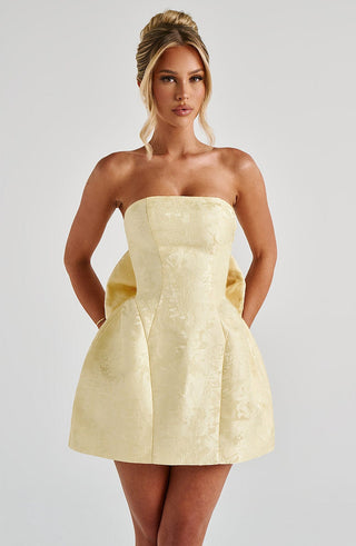 Elenora Mini Dress - Lemon - glavon