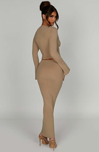 Elia Maxi Skirt - Beige - glavon