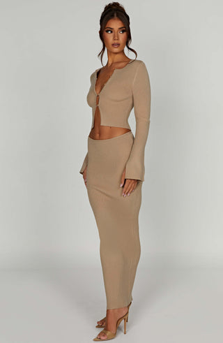 Elia Maxi Skirt - Beige - glavon