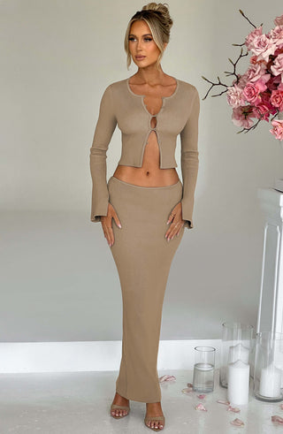 Elia Maxi Skirt - Beige - glavon