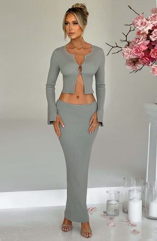 Elia Maxi Skirt - Khaki - glavon