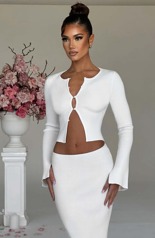 Elia Maxi Skirt - White - glavon