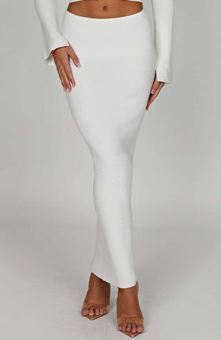 Elia Maxi Skirt - White - glavon