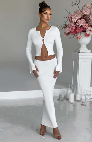 Elia Maxi Skirt - White - glavon