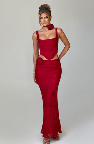 Elizabeth Maxi Skirt - Red - glavon