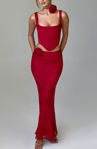 Elizabeth Maxi Skirt - Red - glavon