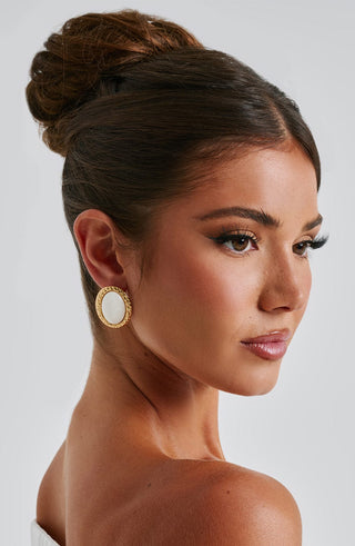 Eloise Earrings - Ivory/Gold - glavon