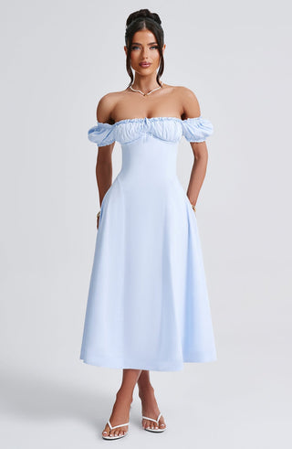 Elora Midi Dress - Blue - glavon