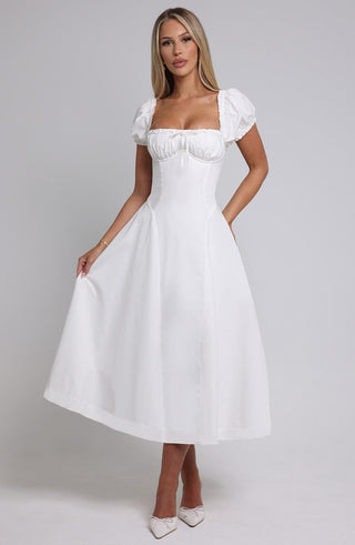 Elora Midi Dress - Ivory - glavon