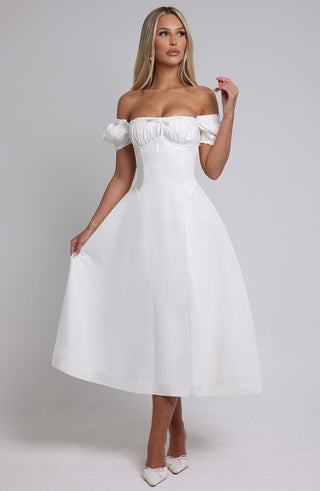 Elora Midi Dress - Ivory - glavon
