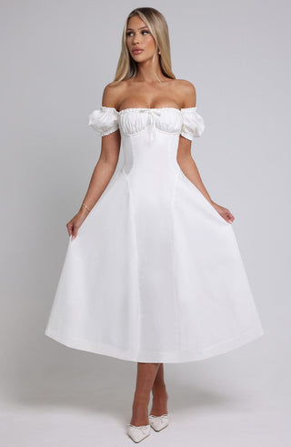 Elora Midi Dress - Ivory - glavon