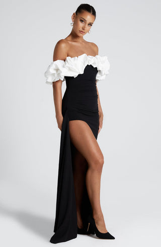 Elsie Maxi Dress - Black/White - glavon