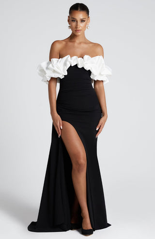 Elsie Maxi Dress - Black/White - glavon