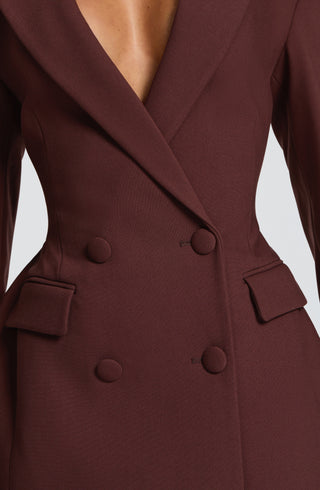 Elvira Mini Dress - Plum Brown - glavon