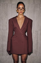 Elvira Mini Dress - Plum Brown - Napalia
