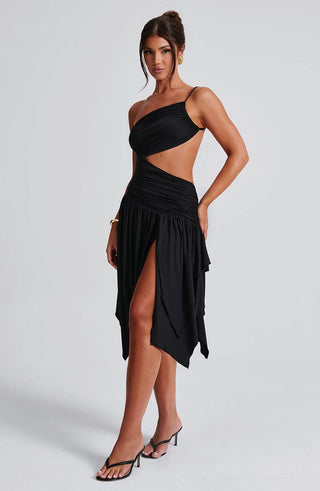 Emeline Midi Dress - Black - glavon